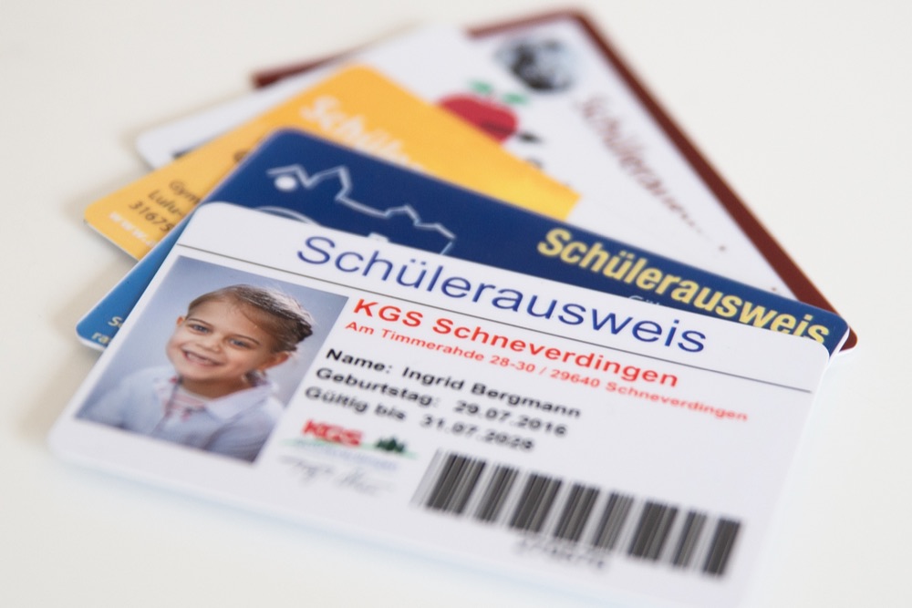 Schülerausweise im Scheckkartenformat