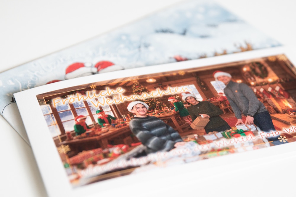 Weihnachtskarten mit Schulfotos